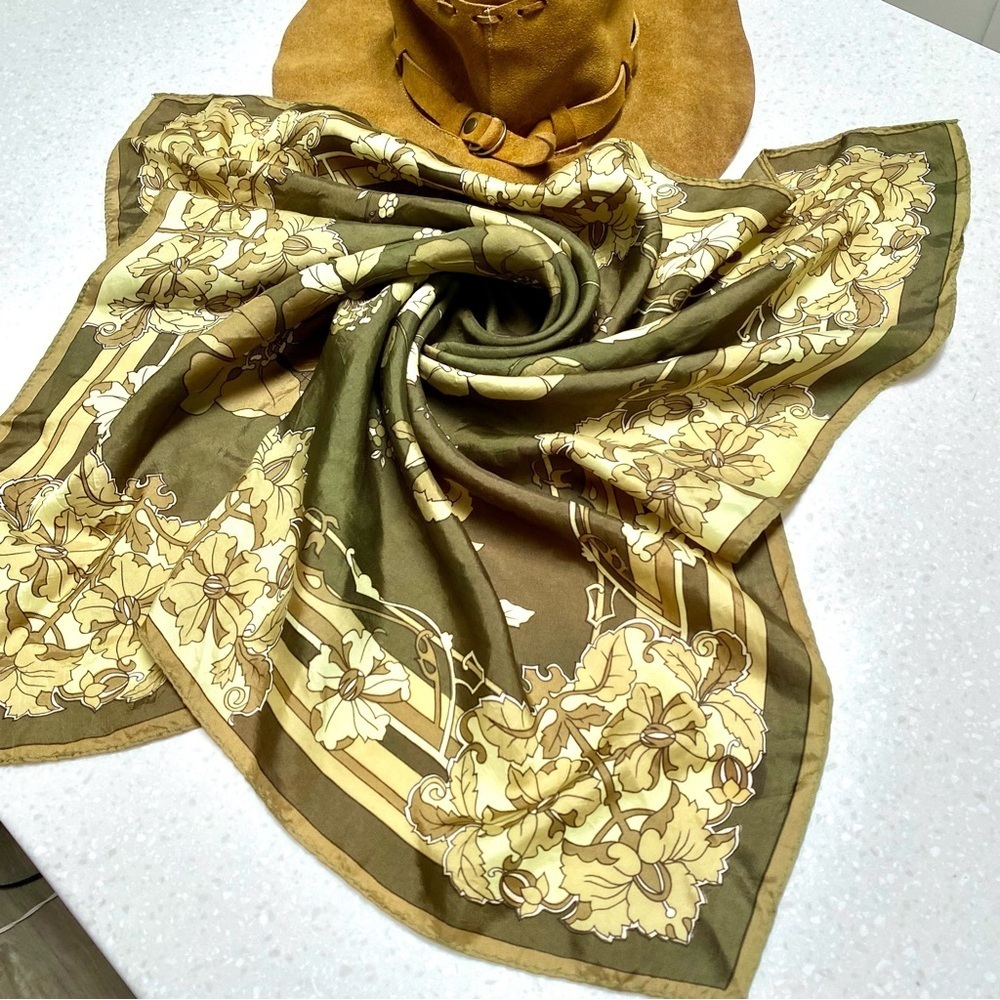SILK Stunning floral boho SCARF/wrap W prairie farmhouse vibe